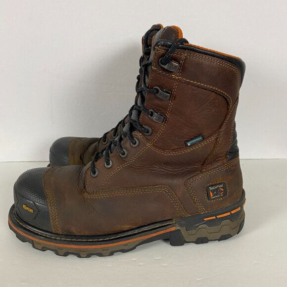 Timberland Pro Mens Boondock 8" Comp Toe Waterproof Work Boots Size 10 W Brown - Picture 2 of 16